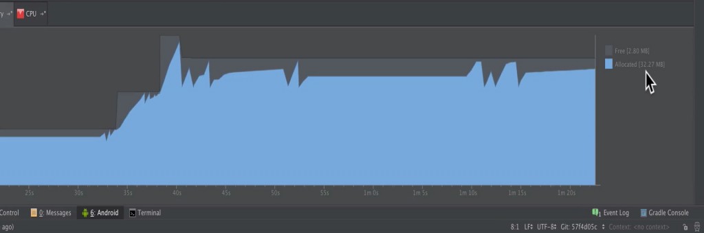 android memory monitor recyclerview grid gallery